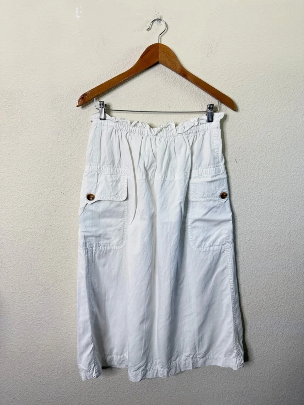 A.L.C. Womens Cecilia Linen-Blend Midi Skirt White Womens‎ Size 4